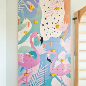 Home climbing wall for children "Flamingos"