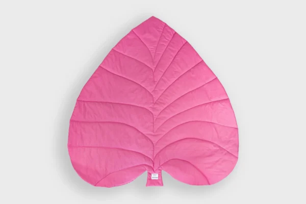 Mata dla dzieci liść magenta XXL