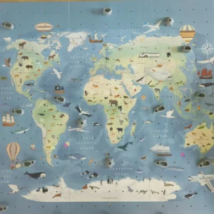 Climbing wall "World Map with Animals"