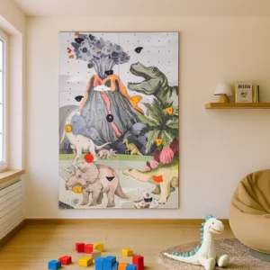 Climbing wall in the "Dinosaurs" room