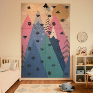 Climbing wall in the "Pink Mountains" children's room