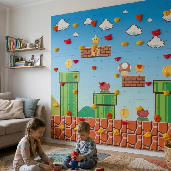 Climbing wall for children in the "Mario" house
